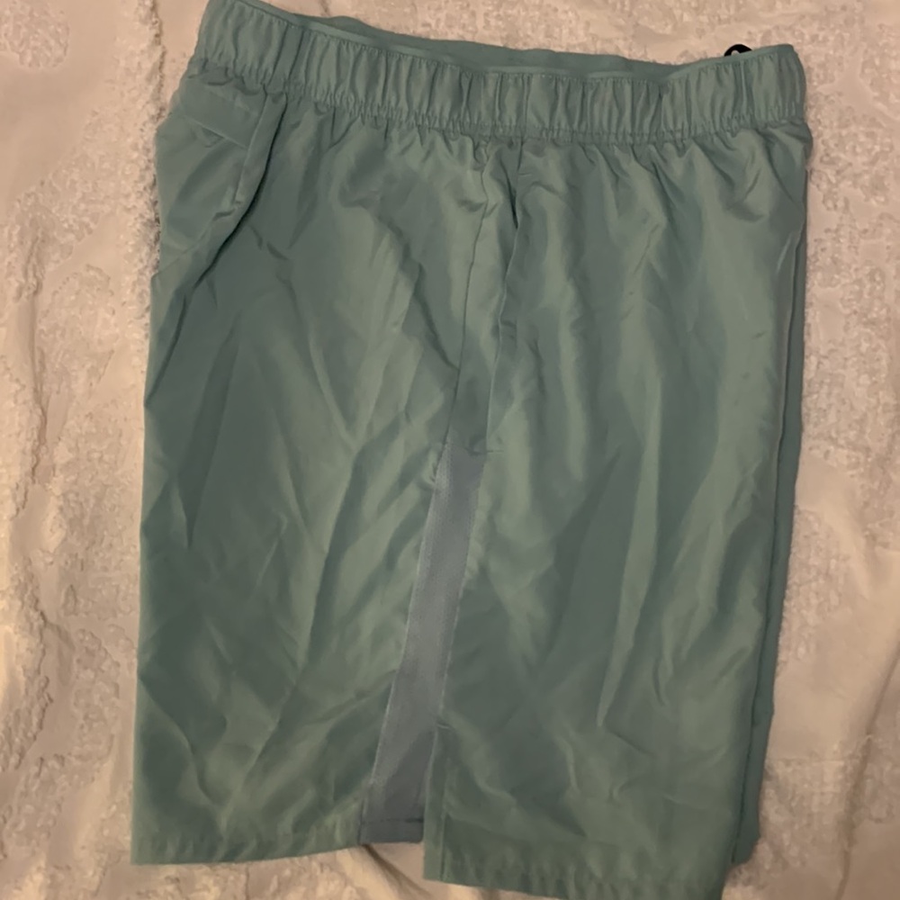 Nike Men's Athletic Shorts - Gray and Light Green - Picture 5 of 11